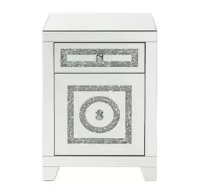 Noralie Silver Rectangular Glass Top Accent Table
