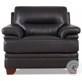 Calizor Black Leather Upholstered Lounge Chair