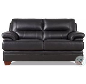 Calizor Black Leather 66" Loveseat
