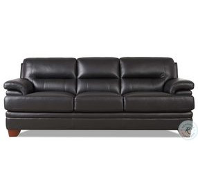 Calizor Black Top Grain Leather Sofa