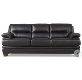 Calizor Black Leather 88" Sofa