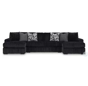 Midnight Madness Onyx Black 3 Piece Sectional with LAF Chaise