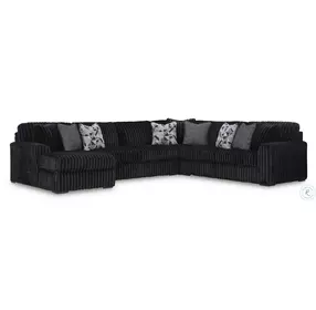 Midnight Madness Onyx Black 4 Piece Sectional with Chaise