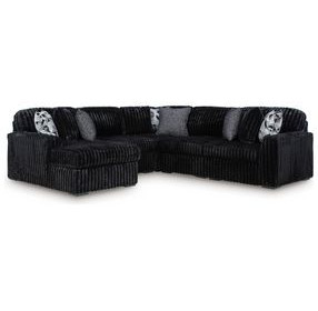 Midnight Madness Onyx 6 Piece Modular Sectional with LAF Corner Chaise