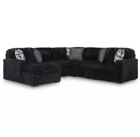 Midnight Madness Onyx 6 Piece Modular Sectional with LAF Corner Chaise