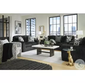 Midnight Madness Onyx Black Living Room Set