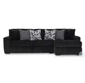 Midnight Madness Onyx Black 2 Piece Sectional Sofa with RAF Chaise