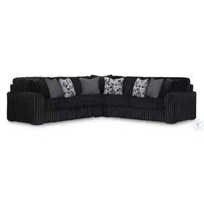 Midnight Madness Onyx Black 3 Piece Sectional
