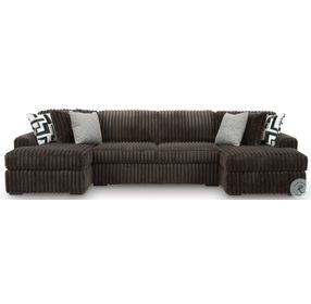 Midnight Madness Chocolate Brown 3 Piece Sectional with Chaise