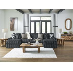 Midnight Madness Gunmetal 4 Piece Double Chaise Sectional