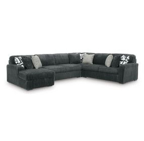 Midnight Madness Gunmetal 4 Piece LAF Chaise Sectional