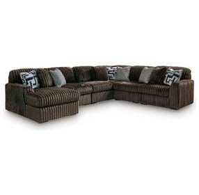 Midnight Madness Chocolate 6 Piece Modular Sectional with Chaise