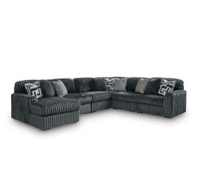 Midnight Madness Gunmetal 6 Piece Sectional with Chaise