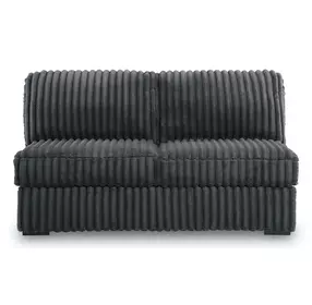 Midnight Madness Gunmetal Armless Loveseat