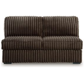 Midnight Madness Chocolate Brown Armless Loveseat