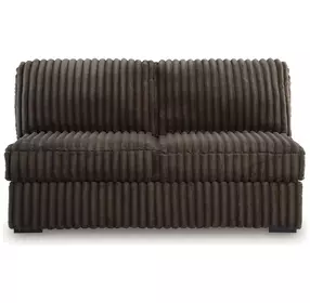 Midnight Madness Chocolate Brown Armless Loveseat