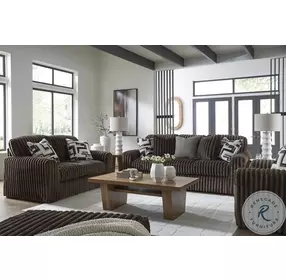 Midnight Madness Chocolate Living Room Set