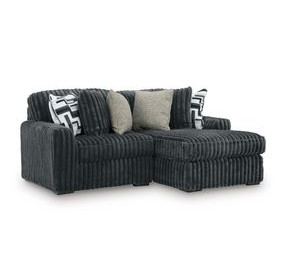 Midnight Madness Gunmetal 2 Piece Sectional with Chaise