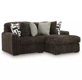 Midnight Madness Chocolate 2 Piece Modular Sectional with Chaise