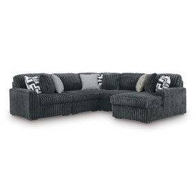 Midnight Madness Gunmetal 5 Piece RAF Chaise Sectional