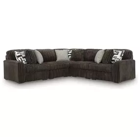 Midnight Madness Chocolate 5 Piece Modular Sectional
