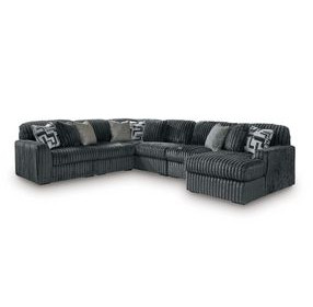 Midnight Madness Gunmetal 6 Piece Chaise Sectional