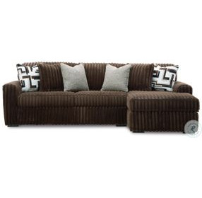 Midnight Madness Chocolate Brown 2 Piece Sectional Sofa with RAF Chaise
