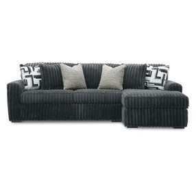 Midnight Madness Gunmetal 2 Piece Sofa Chaise Sectional
