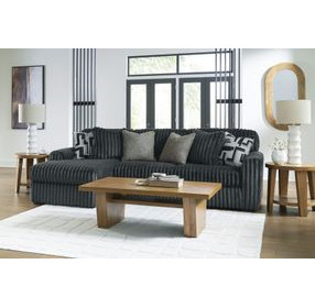 Midnight Madness Gunmetal 3 Piece Chaise Sectional