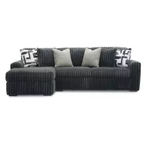 Midnight Madness Gunmetal 2 Piece Sectional Sofa Chaise