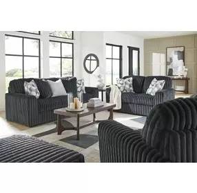 Midnight Madness Gunmetal Living Room Set