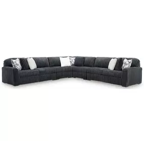 Midnight Madness Gunmetal 5 Piece LAF Sectional