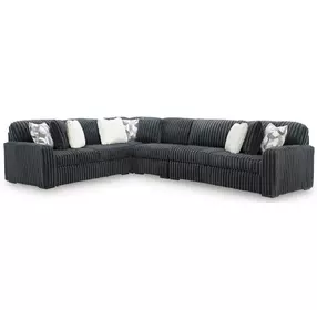 Midnight Madness Gunmetal 4 Piece Sectional