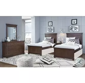 Canterbury Warm Cherry Youth Panel Bedroom Set