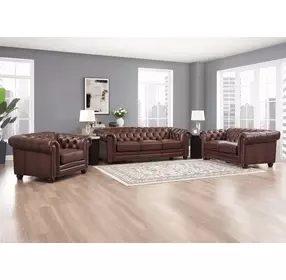 Alwick Caramel Leather Living Room Set