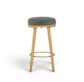 Oodle Green Performance Vegan Mohair Upholstered Bar Stool
