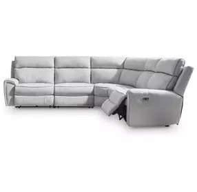 Grafton Pike Ash 5 Piece Modular Power Reclining Sectional with USB Charging