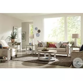 Chambers Medium Brown And Rustic Chalk Round Occasional Table Set