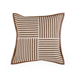 Kora Brown and White Throw Pillow Cover