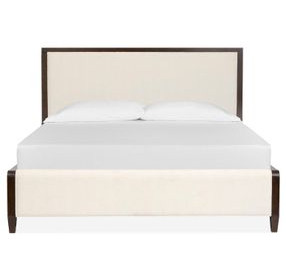 Timberlyn Espresso and Cream King Upholstered Panel Bed