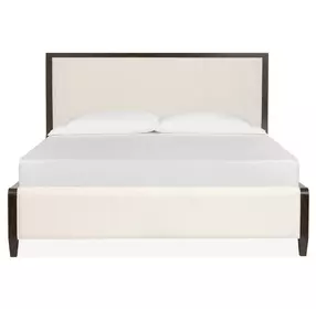 Timberlyn Espresso and Cream King Upholstered Panel Bed