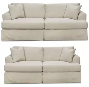Sutton Sand Slip Cover Flared Arm Living Room Set