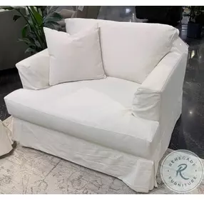 Sutton Snow Slip Cover Chair And A Half