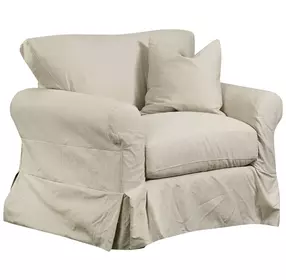 Sutton Sand Upholstered Chair and A Half with Pillow