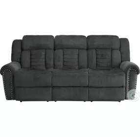 Nutmeg Charcoal Gray Double Reclining Sofa