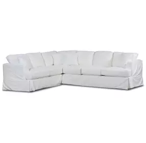 Sutton Snow White 2 Piece Modular RAF Sectional with Pillows