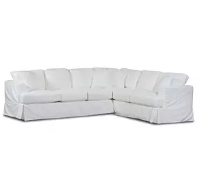 Sutton Snow White 2 Piece Modular LAF Sectional with Pillows