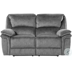 Muirfield Gray Double 65" Reclining Console Loveseat