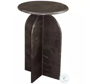 Abbey Brown Marble Accent Table