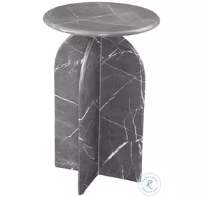 Abbey Gray Marble Accent Table